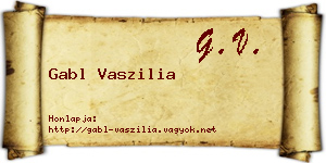 Gabl Vaszilia névjegykártya